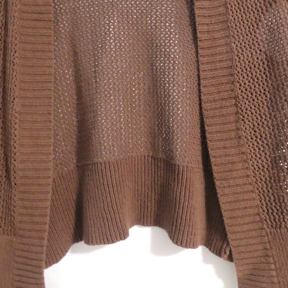 RAFAELLA | medium | Brown Short Sleeve Knit Open Front Cardigan - Shrug | NWOT - Picture 7 of 14